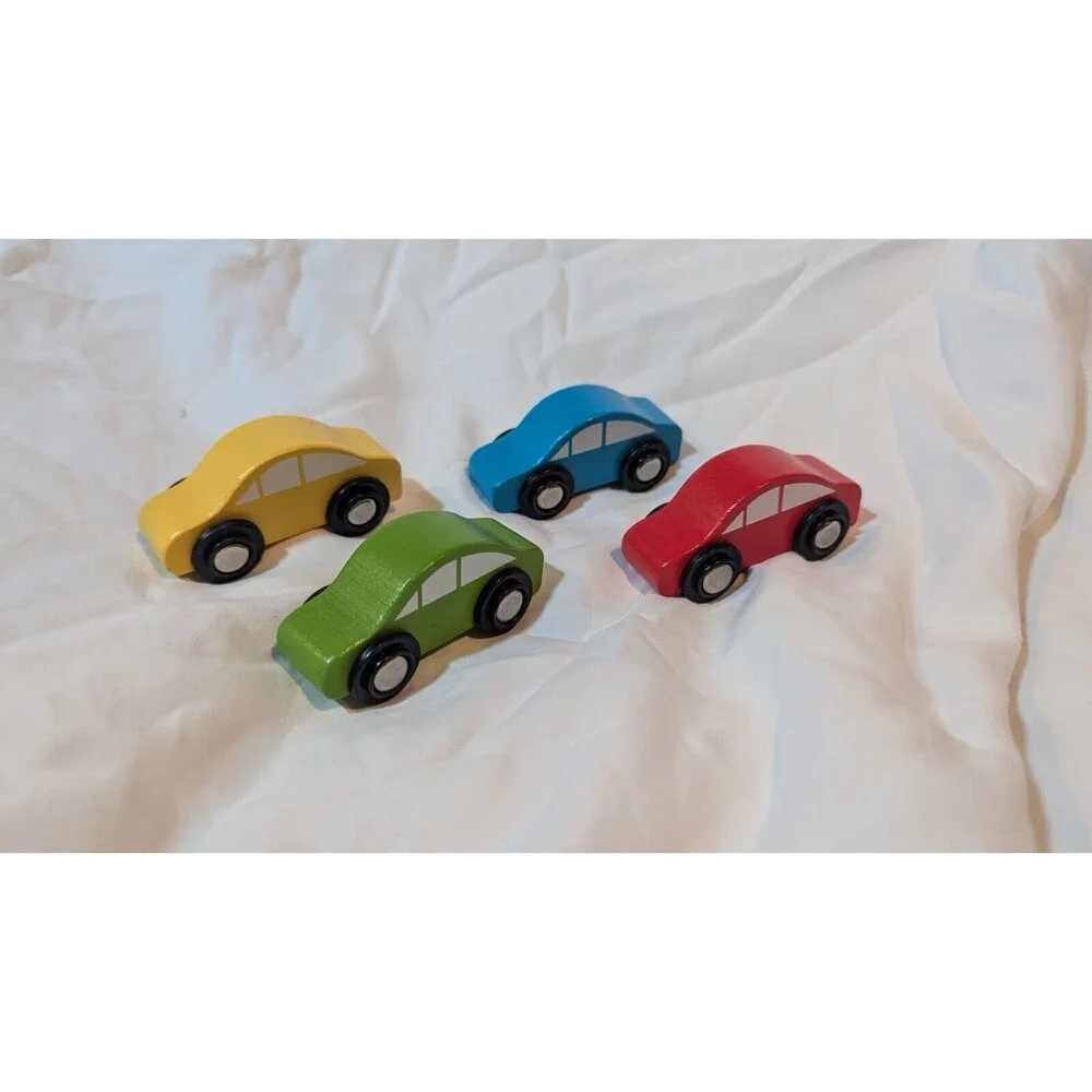 Carters Wooden Car Hauler Carrier Truck and Trailer w/4 Cars